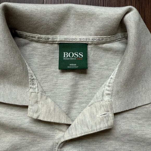 Hugo Boss Golf Cotton Polo Shirt Green Label Made in Italy Medium - Picture 3 of 8